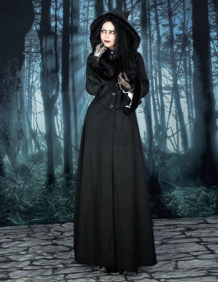 Wolfpergis Coat - Fleece and Faux Fur Steampunk witch goth long coat by ...