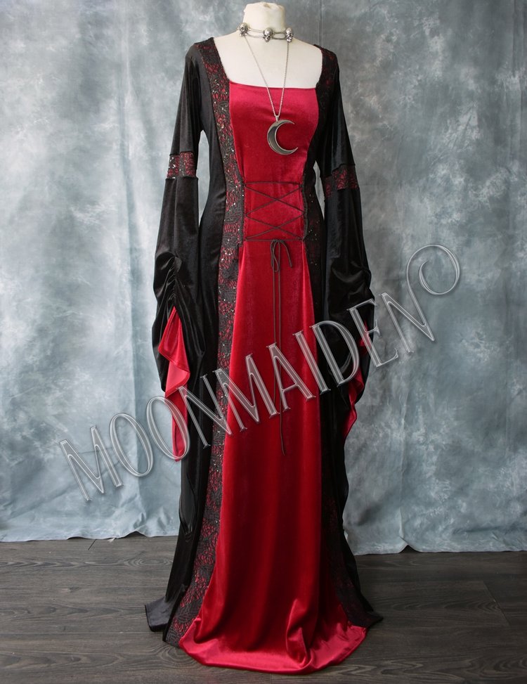 Custom Black and Vampire Red Gown 1