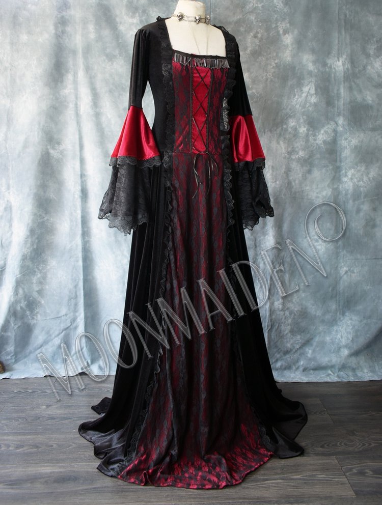 princess polly baby blue dress Wednesday Season 2 Morticia Black Red Dress Cosplay Costume main image 0