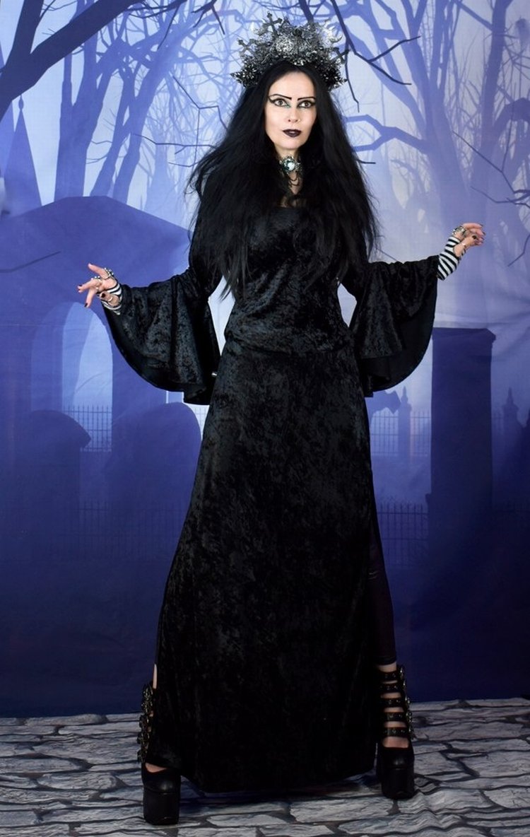 Blackberry Top crushed velvet goth witch top by