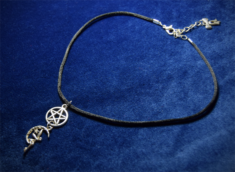 My Beautiful Gothic Pentagram and Moon Fairy Necklace