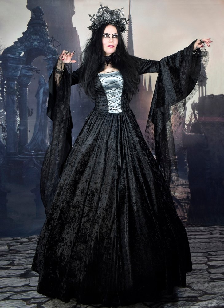Elbereth Gown - crushed velvet medieval renaissance dress by Moonmaiden Gothic Clothing