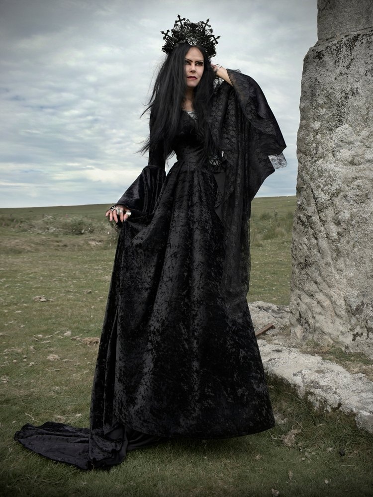 Elbereth Gown - crushed velvet medieval renaissance dress by Moonmaiden Gothic Clothing