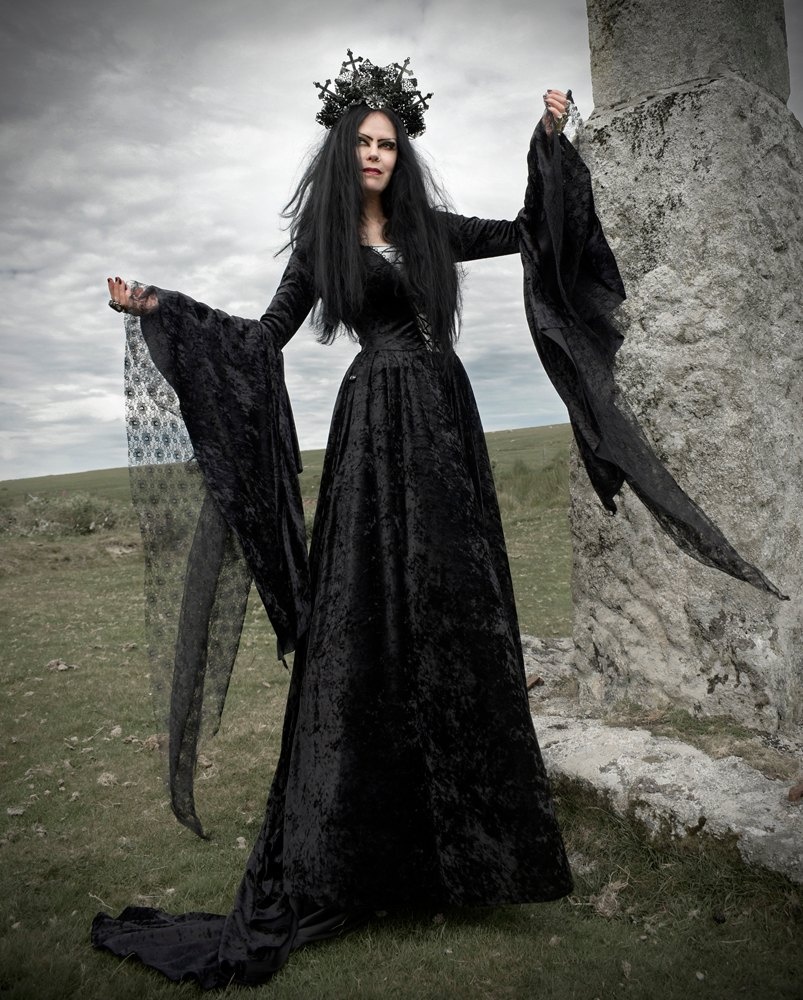 Romantic Gothic black lace shirt overdress.