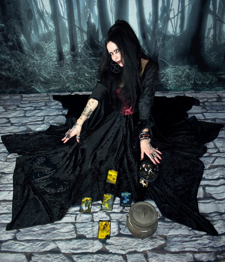 Wings of a Butterfly Dress - crushed velvet medieval witch dress by Moonmaiden Gothic Clothing