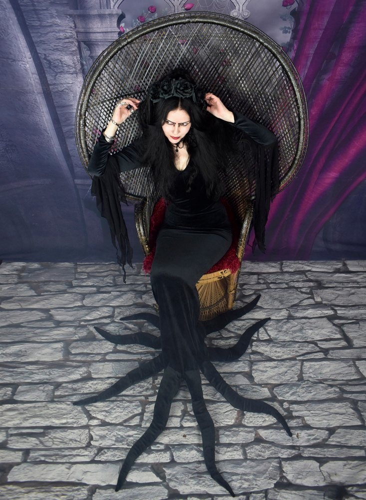 Carolyn Jones Morticia Dress - deluxe Addams Family Cosplay Dress by Moonmaiden Gothic Clothing
