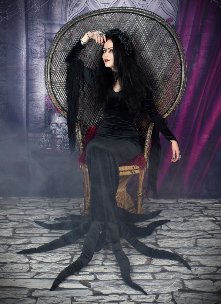 Carolyn Jones Morticia Dress - deluxe Addams Family Cosplay Dress by Moonmaiden Gothic Clothing