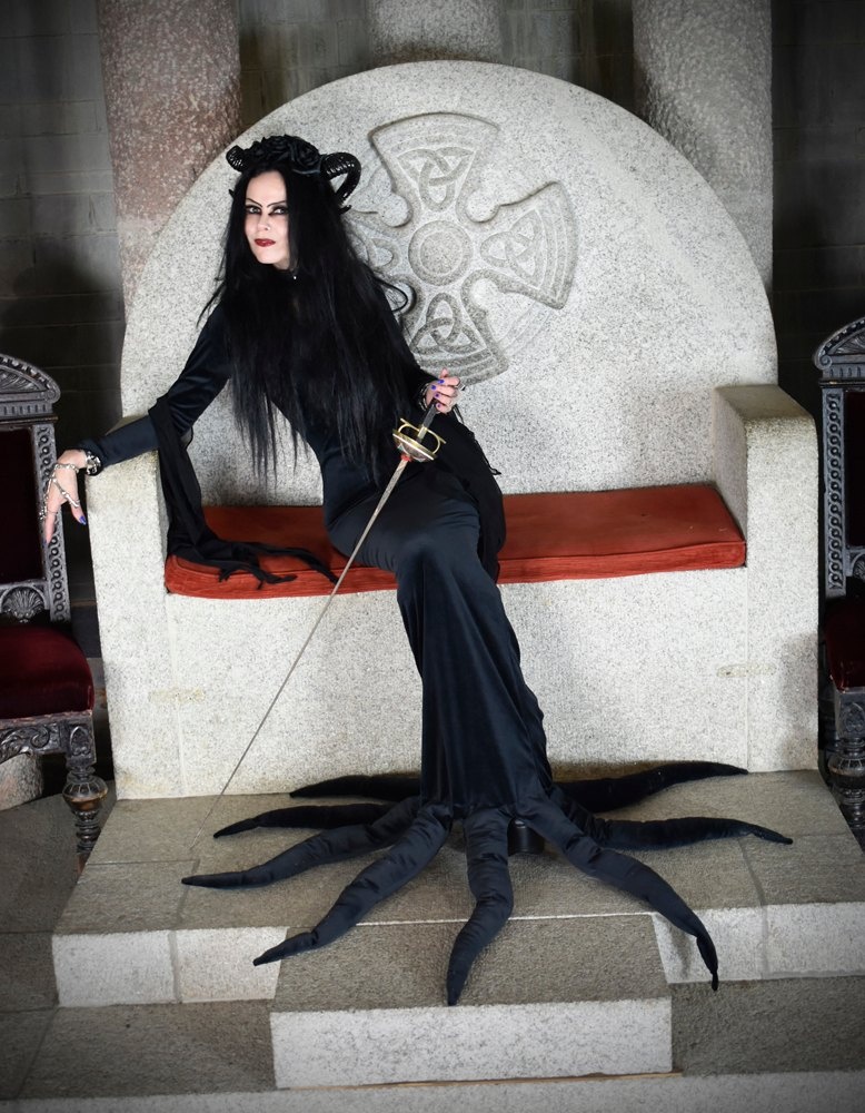 Carolyn Jones Morticia Dress - deluxe Addams Family Cosplay Dress by Moonmaiden Gothic Clothing