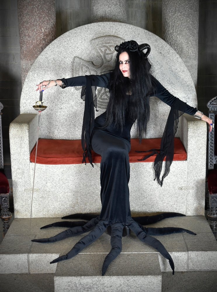 Carolyn Jones Morticia Dress - deluxe Addams Family Cosplay Dress by Moonmaiden Gothic Clothing