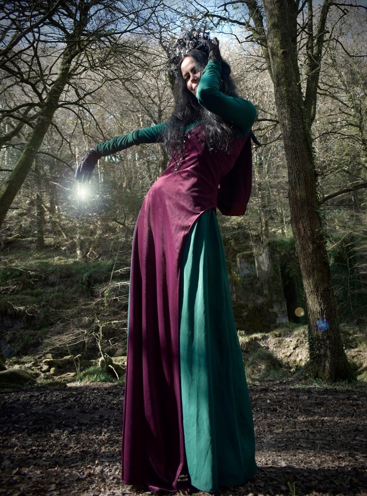 Minerva Overdress - steamed velvet hooded witchy over dress by Moonmaiden Gothic Clothing