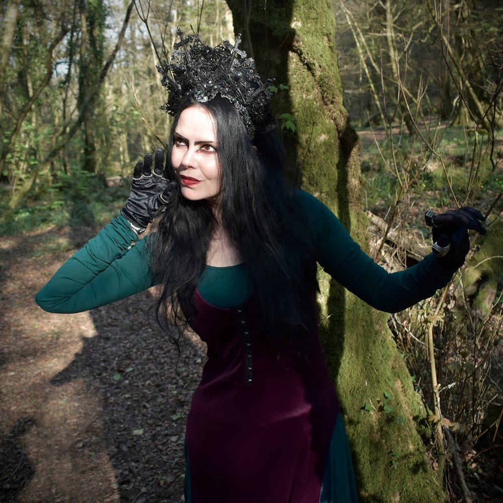 Minerva Overdress - steamed velvet hooded witchy over dress by Moonmaiden Gothic Clothing