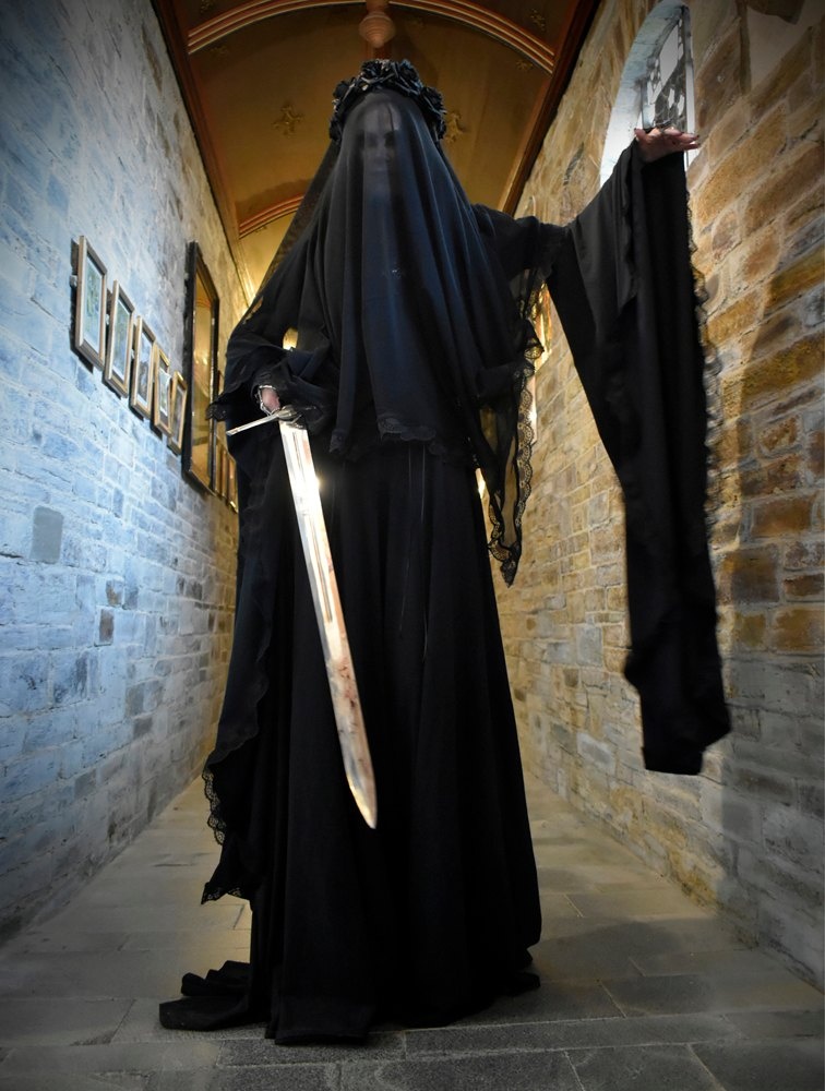 Spookerveil - lace trimmed mesh witchy veil by Moonmaiden Gothic Clothing