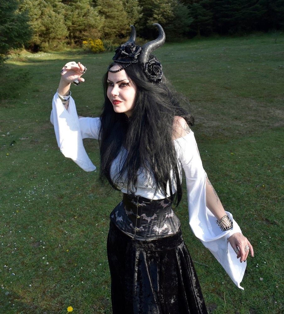 Wings of a Butterfly Top - Cotton Lycra Slit Sleeve Witchy Top by Moonmaiden Gothic Clothing