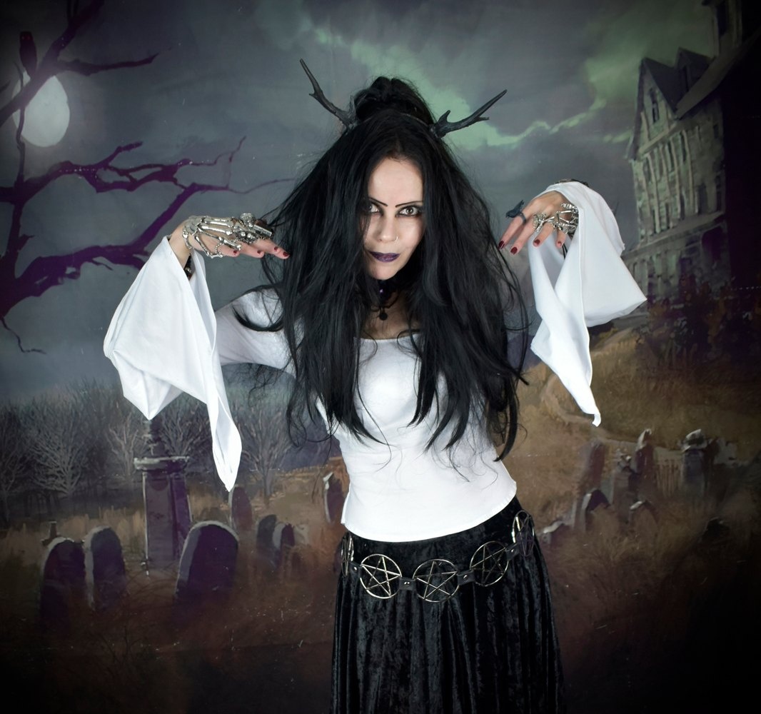 Wings of a Butterfly Top - Cotton Lycra Slit Sleeve Witchy Top by Moonmaiden Gothic Clothing