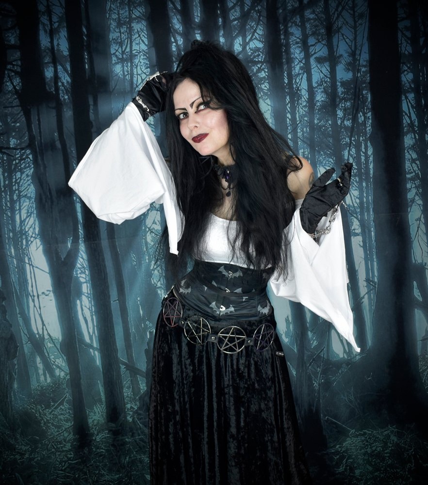 Wings of a Butterfly Top - Cotton Lycra Slit Sleeve Witchy Top by Moonmaiden Gothic Clothing