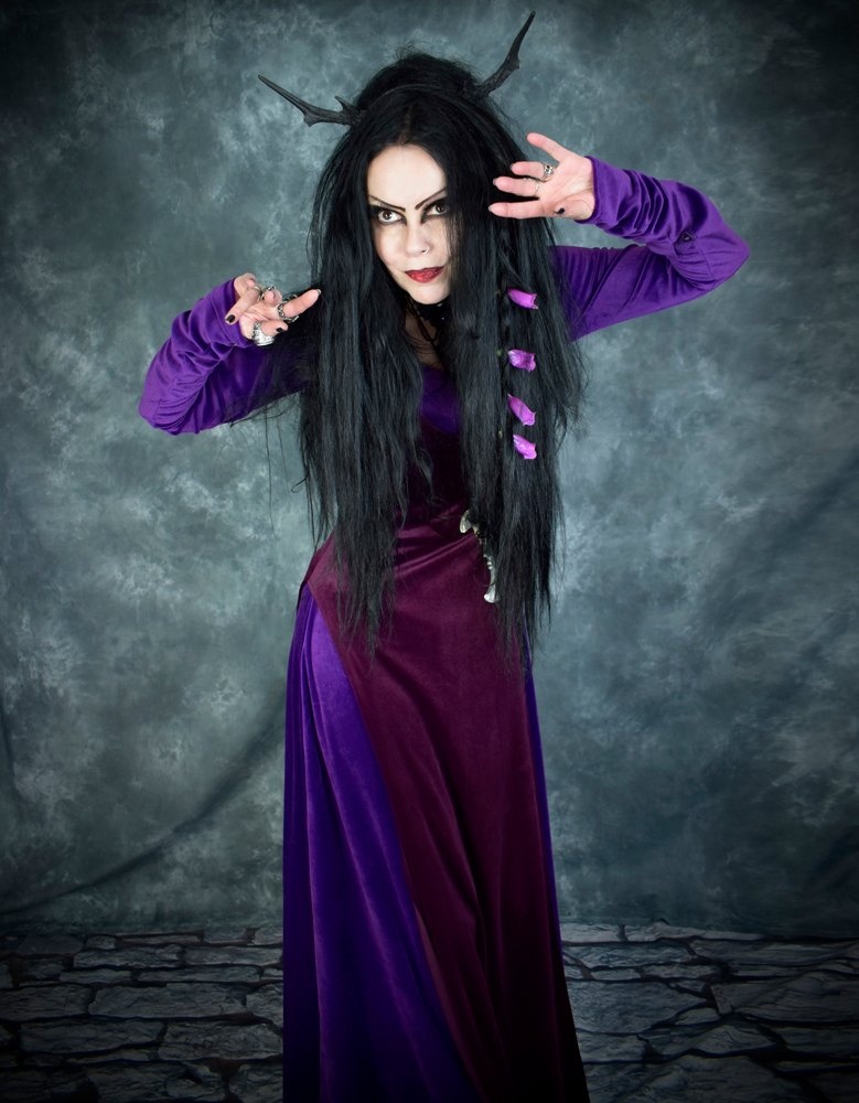 Moonshadow Minerva Witch Dress - steamed velvet goth witchy dress by Moonmaiden Gothic Clothing