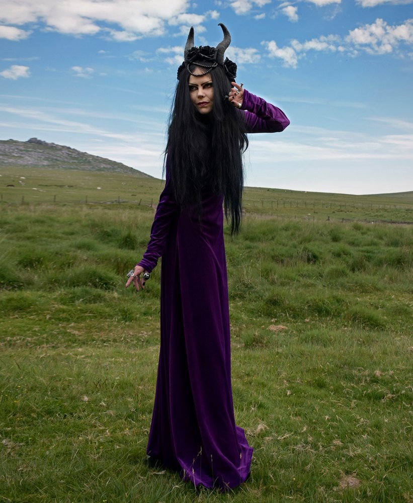 Moonshadow Minerva Witch Dress - steamed velvet goth witchy dress by Moonmaiden Gothic Clothing