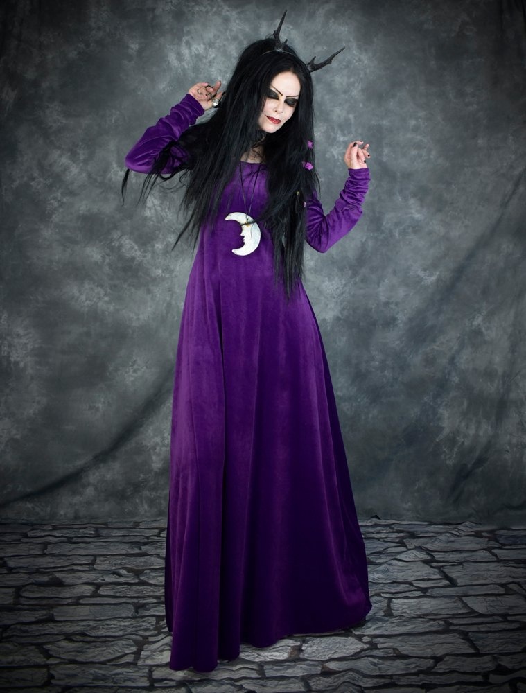 Moonshadow Minerva Witch Dress - steamed velvet goth witchy dress by Moonmaiden Gothic Clothing