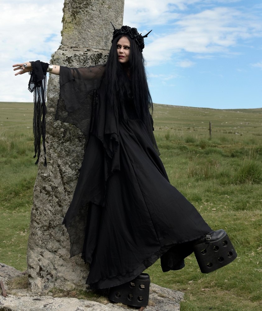 Ravenlily Gown - steampunk witch Lily Munster Gown by Moonmaiden Gothic Clothing