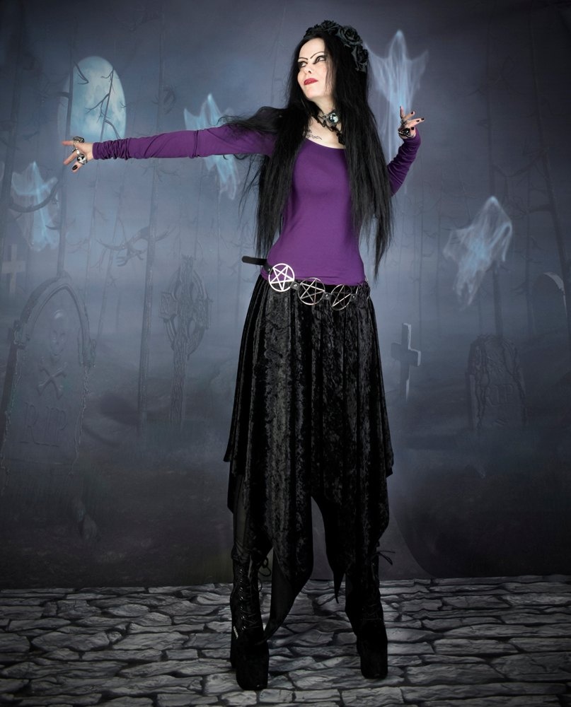Elvenwitch Skirt - crushed velvet elven witchy skirt by Moonmaiden Gothic Clothing