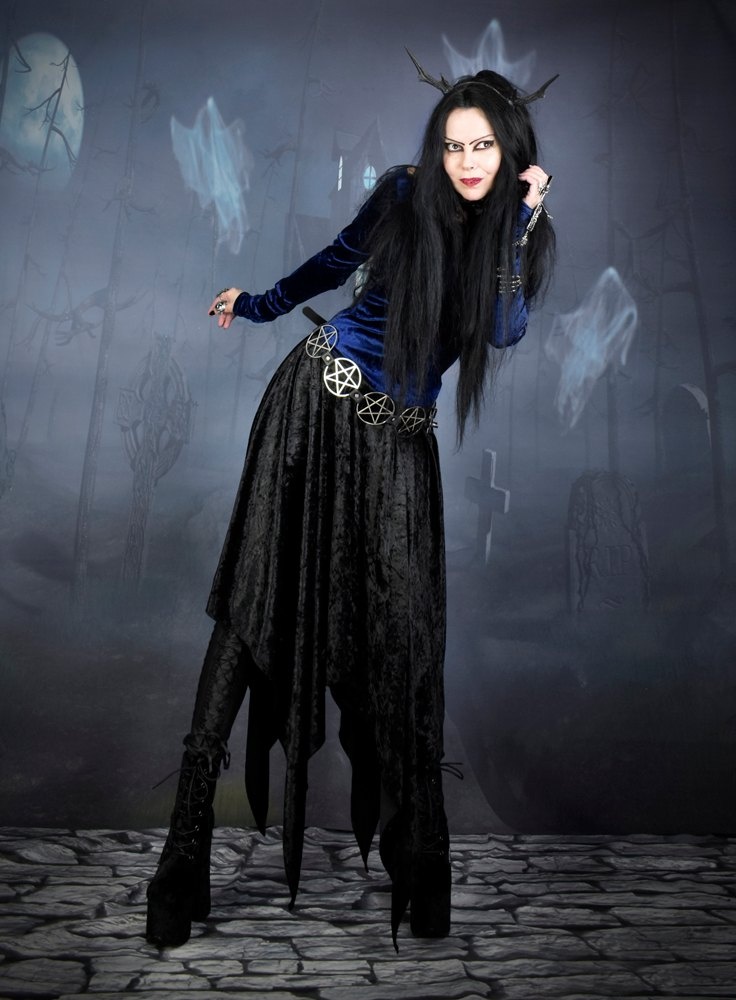 Elvenwitch Skirt - crushed velvet elven witchy skirt by Moonmaiden Gothic Clothing