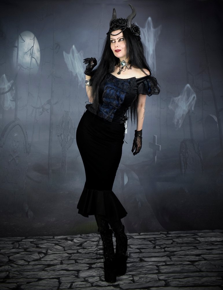 Eviscella Hobble Skirt by Moonmaiden Gothic Clothing