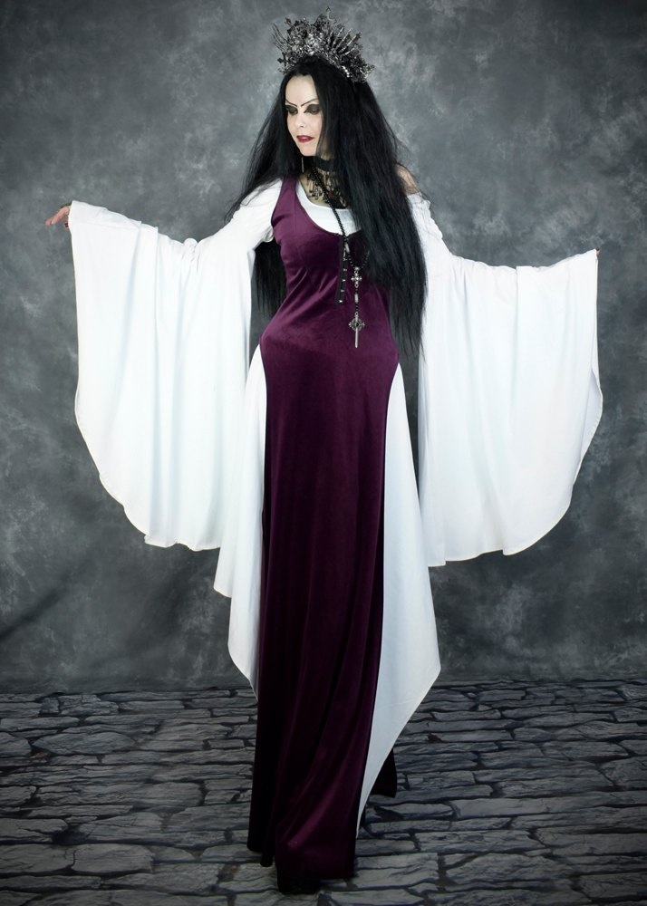 Arwen Elvenwitch Top - cotton lycra long sleeved elven witch medieval top by Moonmaiden Gothic Clothing