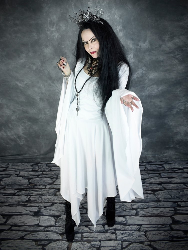 Arwen Elvenwitch Top - cotton lycra long sleeved elven witch medieval top by Moonmaiden Gothic Clothing
