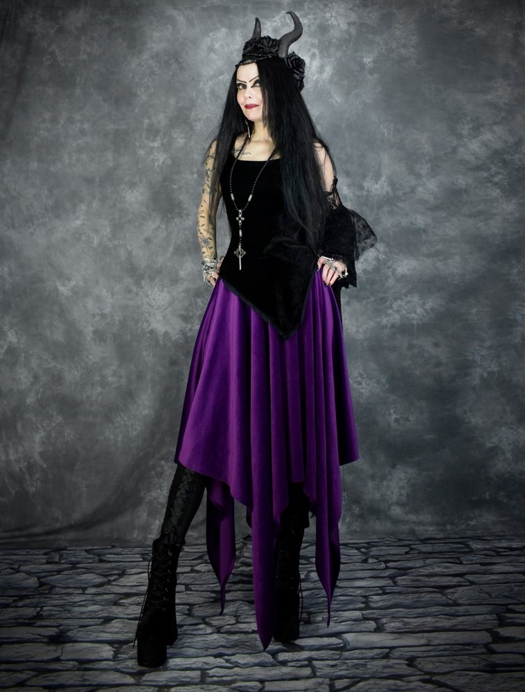 Moonshadow Elvenwitch Skirt - Steamed Velvet witchy elven skirt by Moonmaiden Gothic Clothing