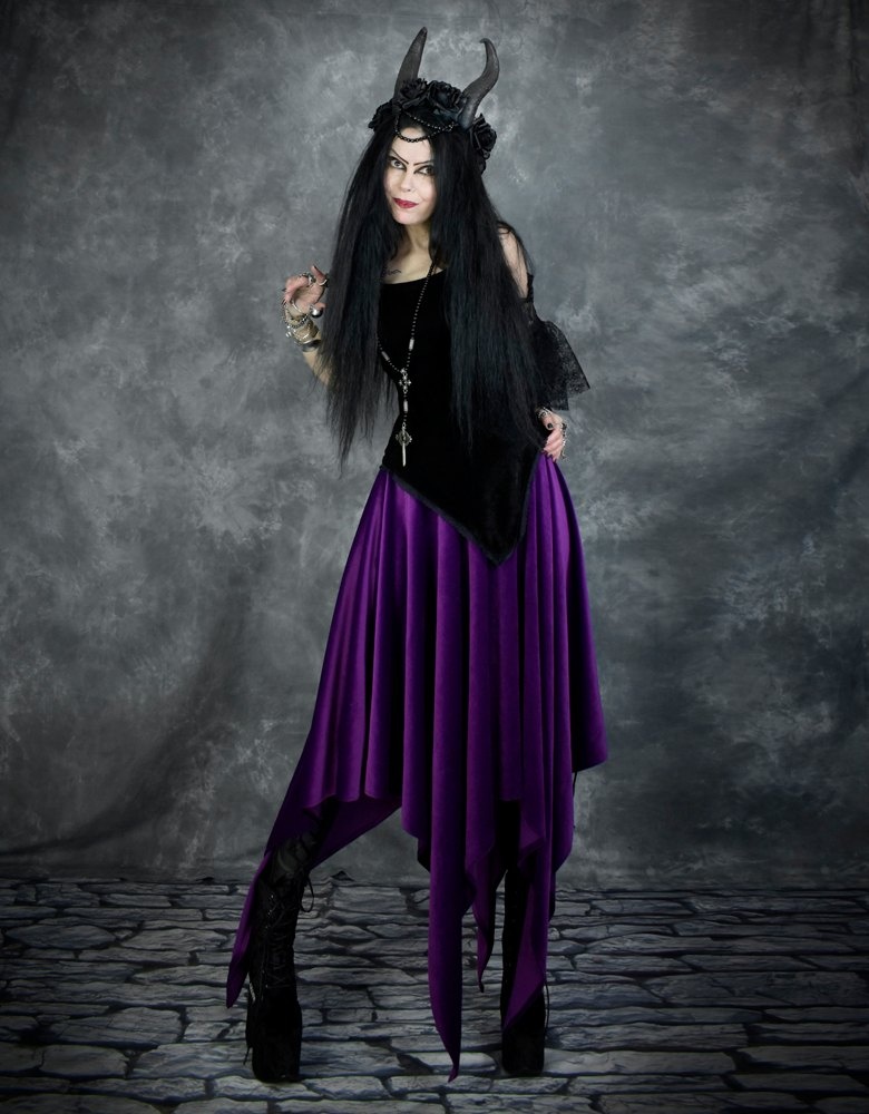 Moonshadow Elvenwitch Skirt - Steamed Velvet witchy elven skirt by Moonmaiden Gothic Clothing