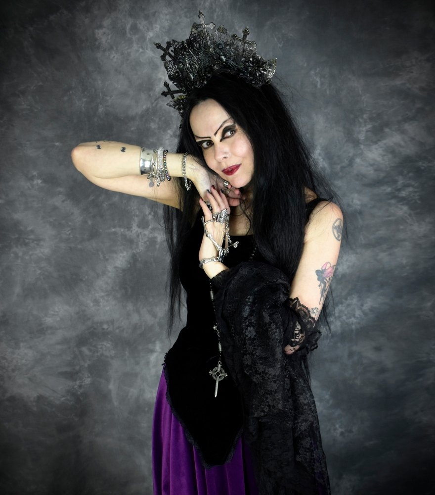 Moonshadow Moonbeam Top - Steamed Velvet Strappy Assymetric Witchy Top by Moonmaiden Gothic Clothing