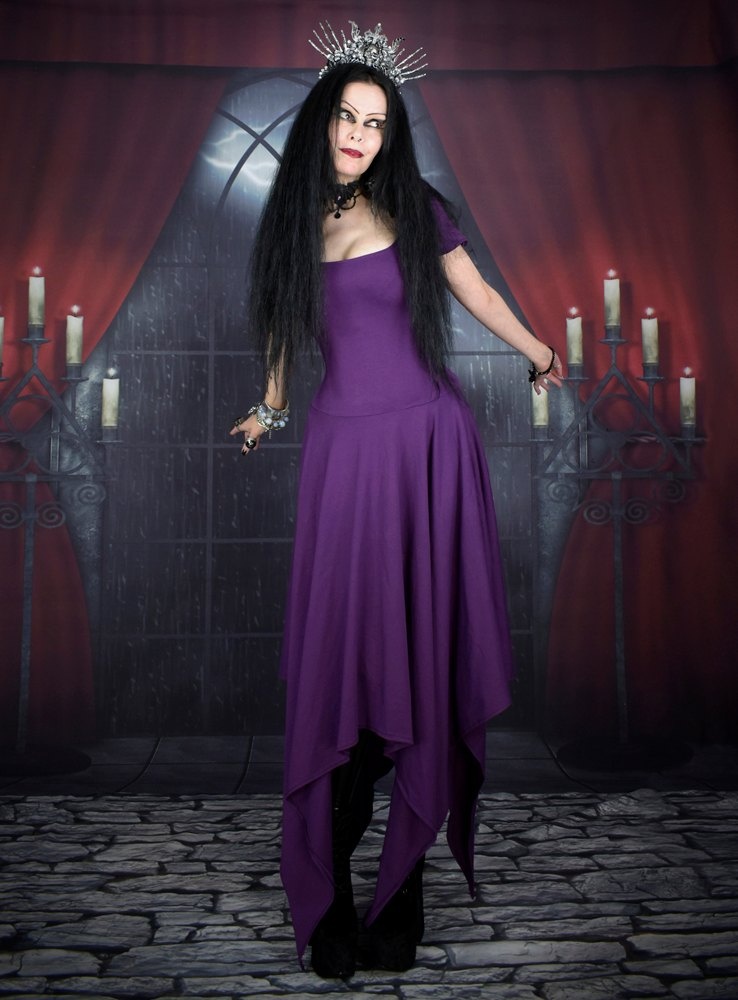 The Cotton Elvenwitch Dress - cotton lycra elven witchy dress by Moonmaiden Gothic Clothing