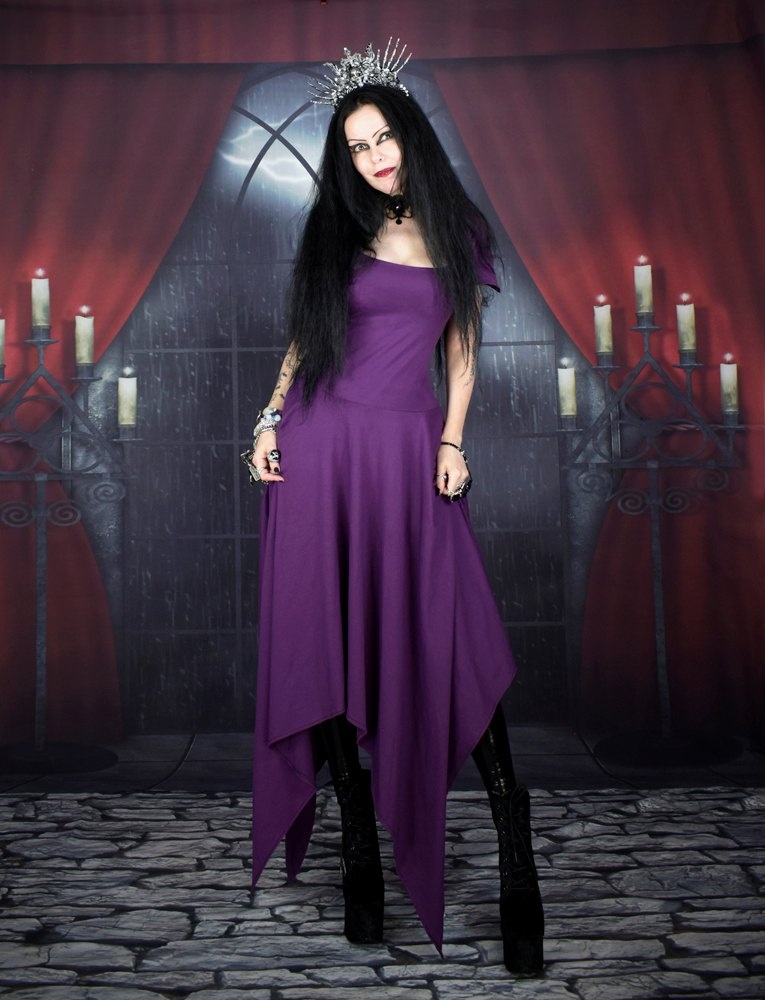 The Cotton Elvenwitch Dress - cotton lycra elven witchy dress by Moonmaiden Gothic Clothing