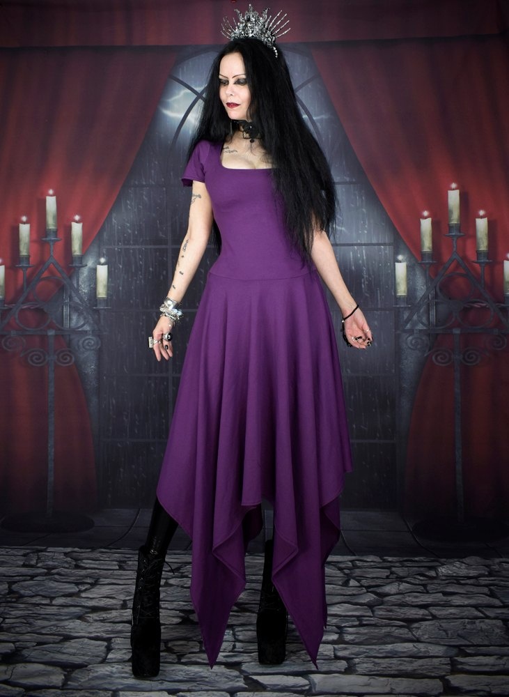 The Cotton Elvenwitch Dress - cotton lycra elven witchy dress by Moonmaiden Gothic Clothing