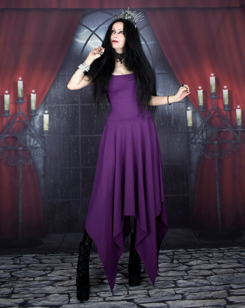 The Cotton Elvenwitch Dress - cotton lycra elven witchy dress by Moonmaiden Gothic Clothing
