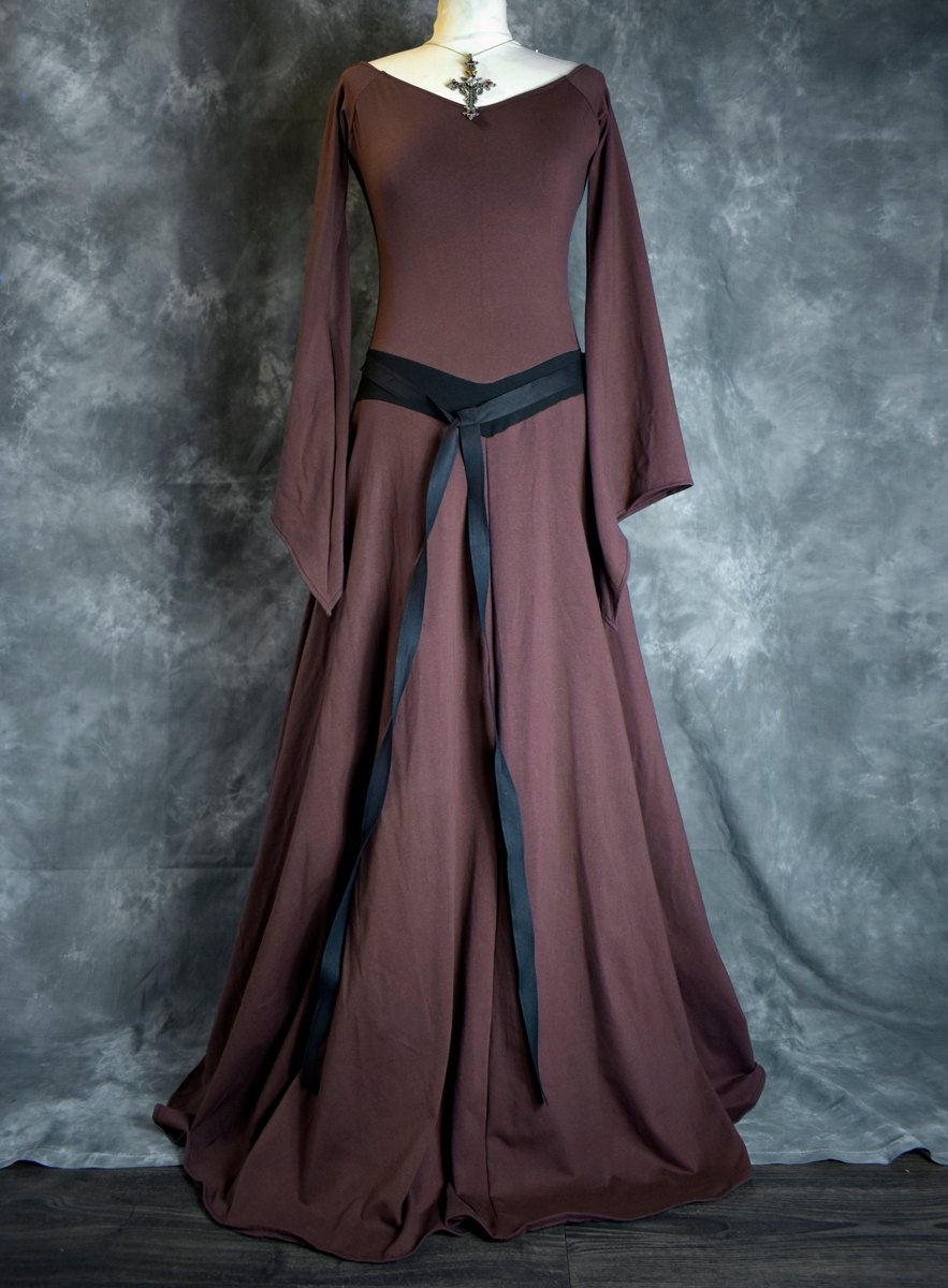 Eledhwen Gown - Elven Brown and Black by Moonmaiden Gothic Clothing