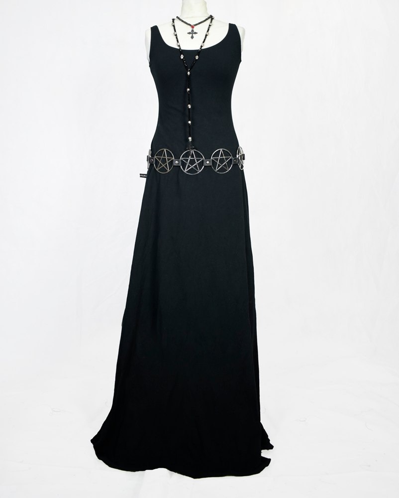 Sleeveless Minerva Dress - cotton lycra gothic witch Dress by Moonmaiden Gothic Clothing