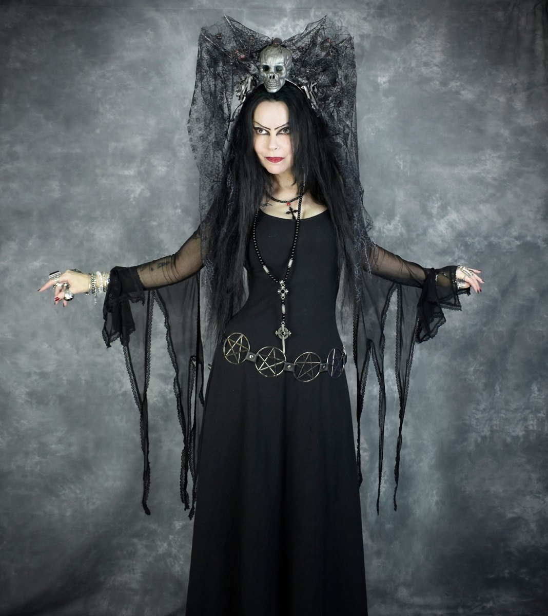 Haunted Enchantress Bolero - Mesh, Velvet and Lace spooky witchy bolero by Moonmaiden Gothic Clothing