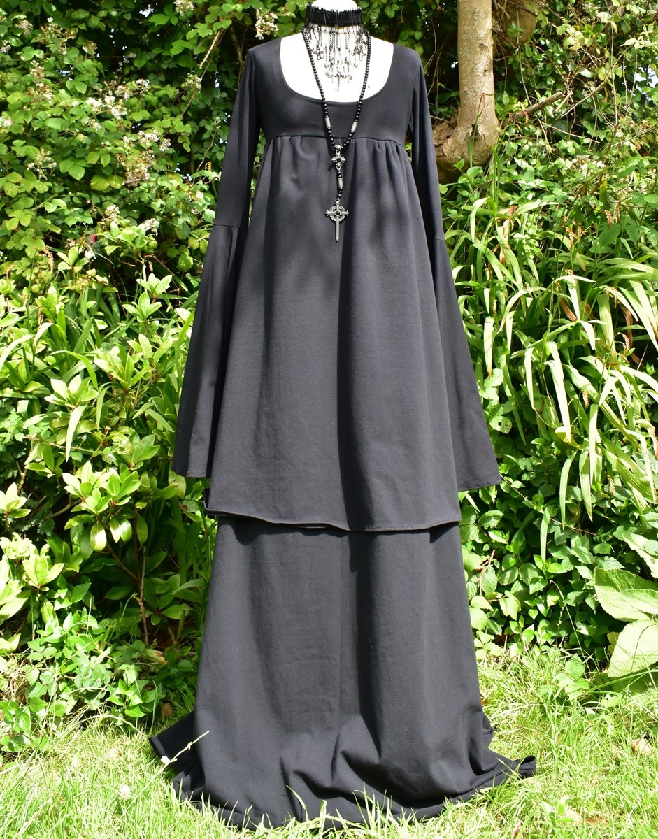 Robe de Meurte Craft Dress - Nancy Downs inspired witchy cotton dress by Moonmaiden Gothic Clothing