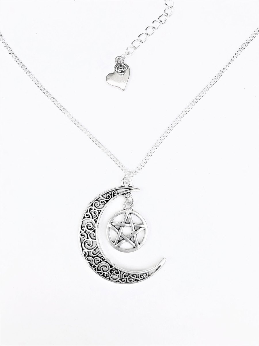 Magickal Moon and Pentacle Necklace