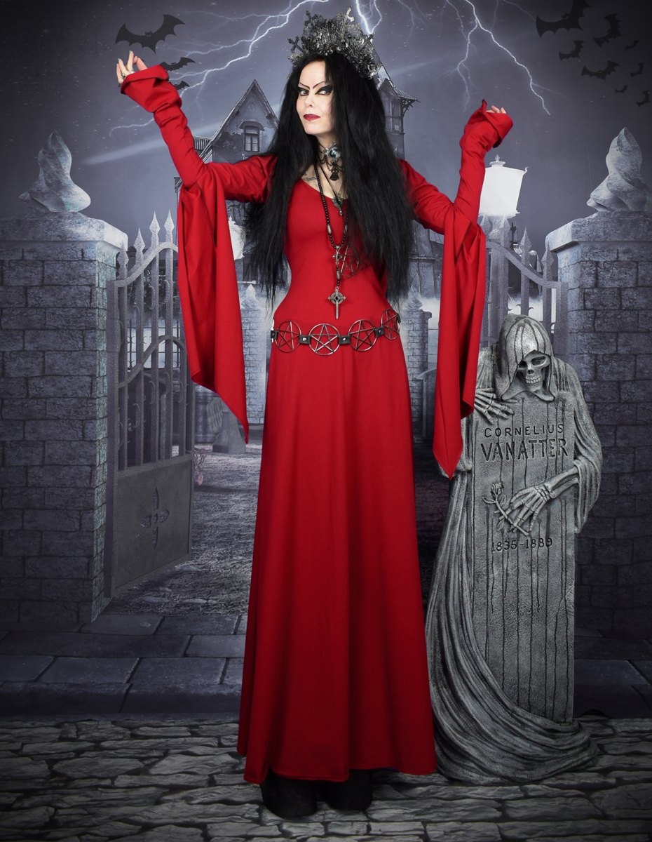 The Morrigan Witch Dress - Epic Cotton Lycra hooded dress witchiness by Moonmaiden Gothic Clothing!