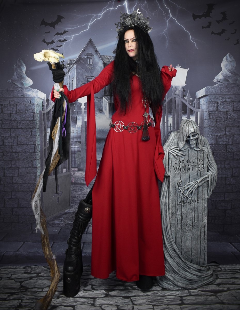 The Morrigan Witch Dress - Epic Cotton Lycra hooded dress witchiness by Moonmaiden Gothic Clothing!