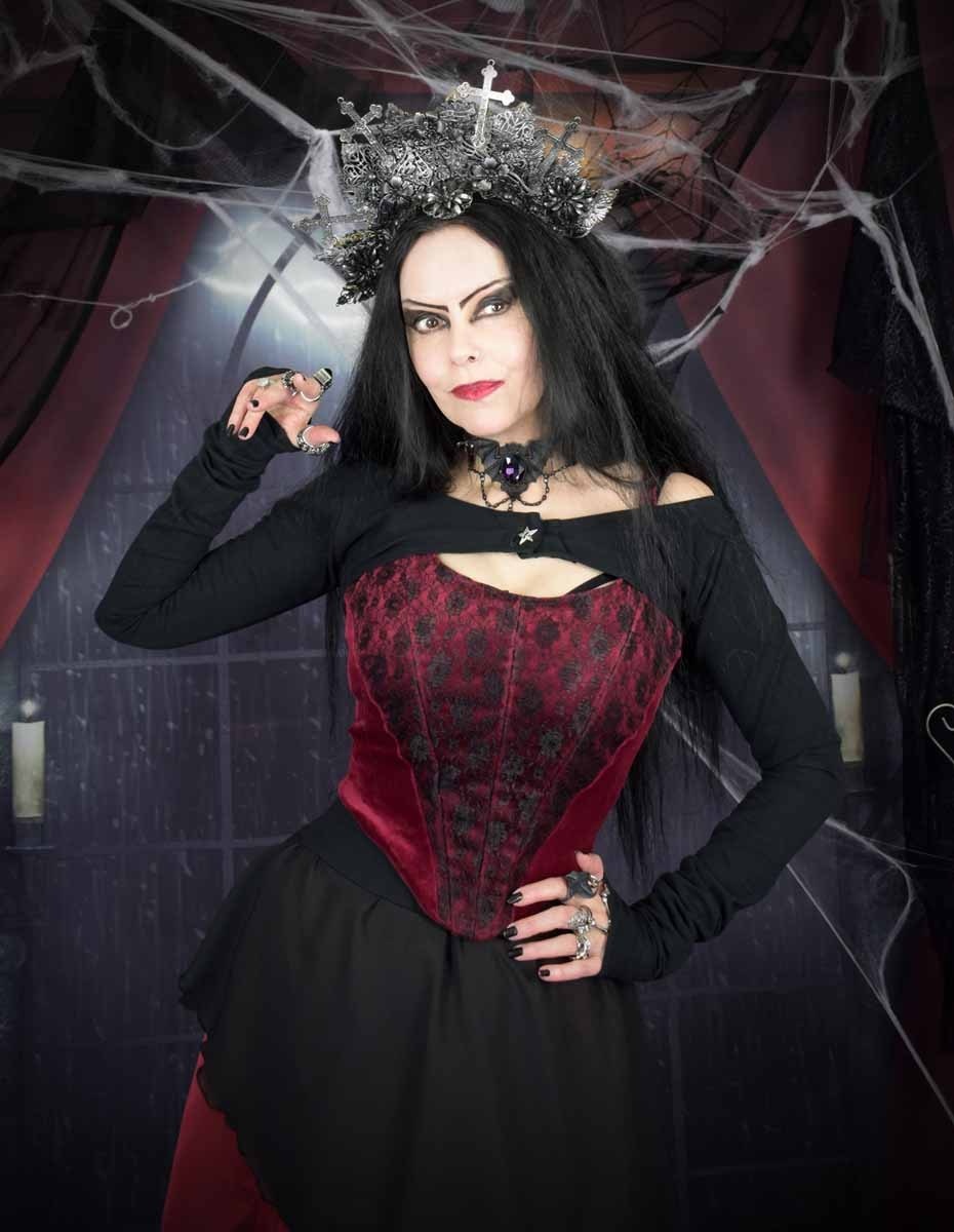Minerva Bolero- Cotton Lycra Witchy shrug with overlong sleeves by Moonmaiden Gothic Clothing