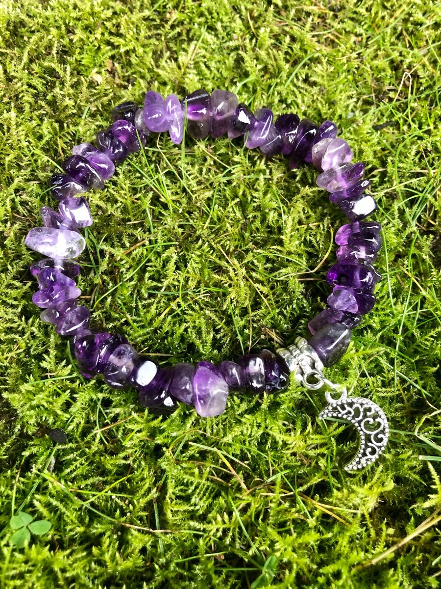 My Beautiful Gothic Amethyst & Moon Bracelet