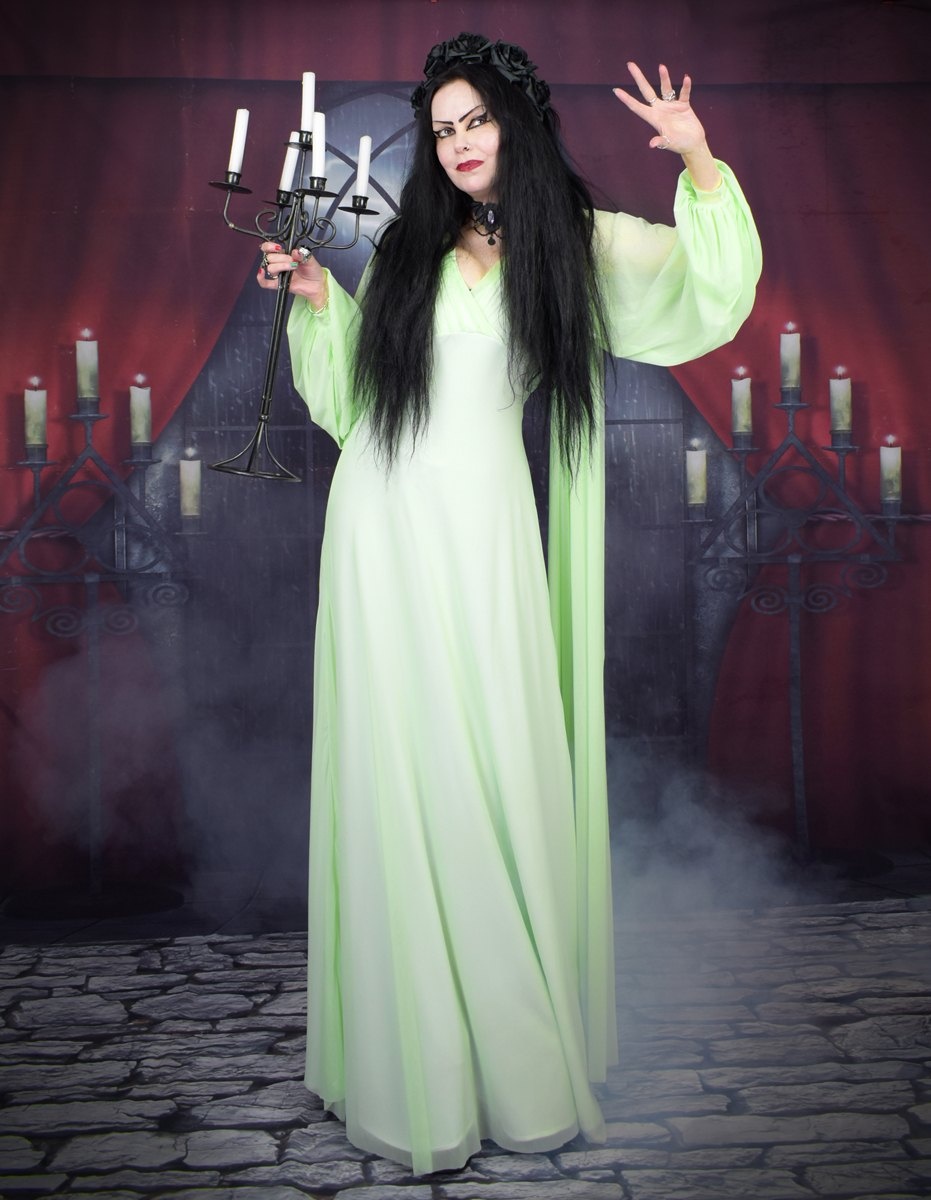 Elvira Blithe Spirit Gown - Elvira Condomine cosplay dress by Moonmaiden Gothic Clothing