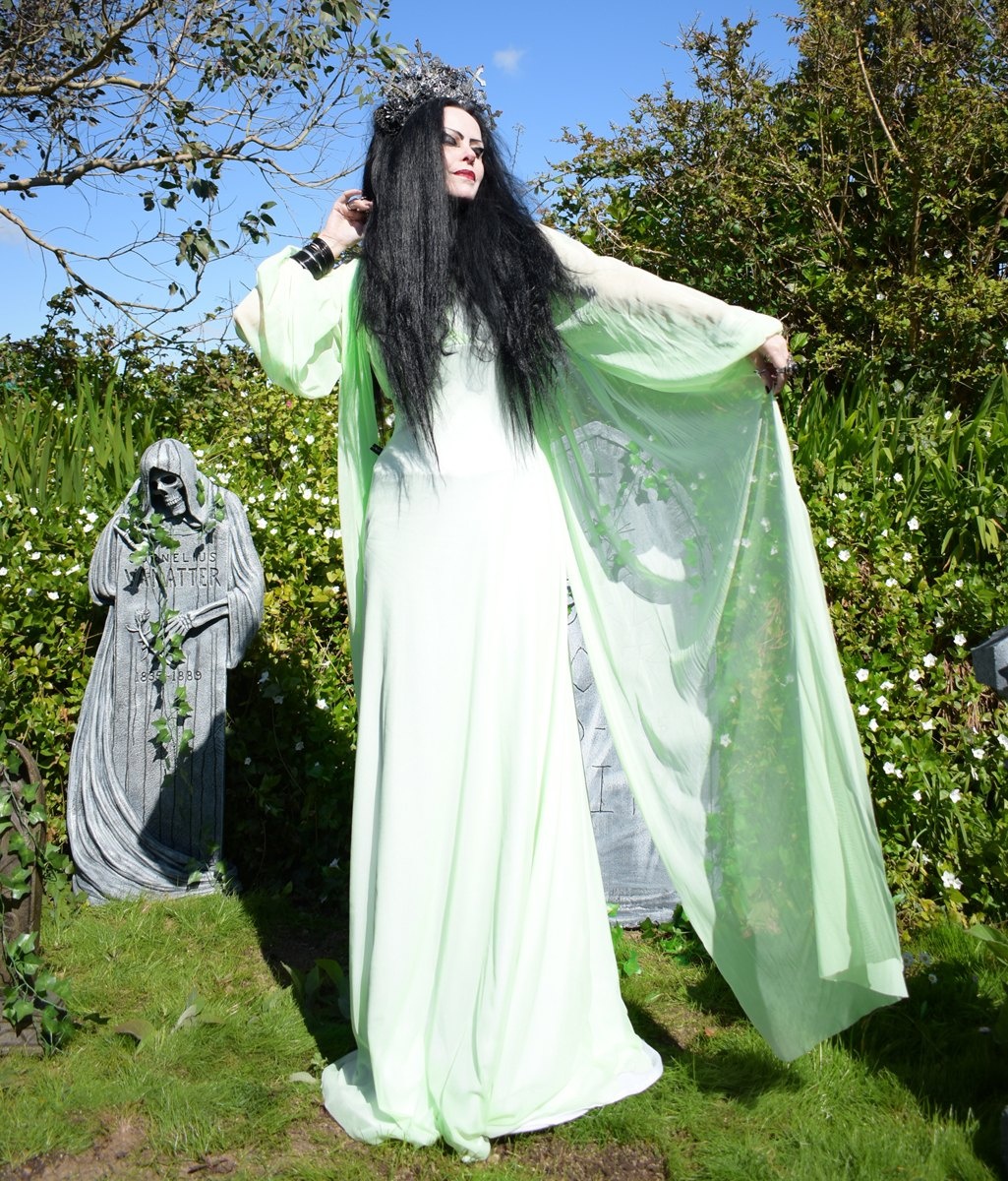 Elvira Blithe Spirit Gown - Elvira Condomine cosplay dress by Moonmaiden Gothic Clothing