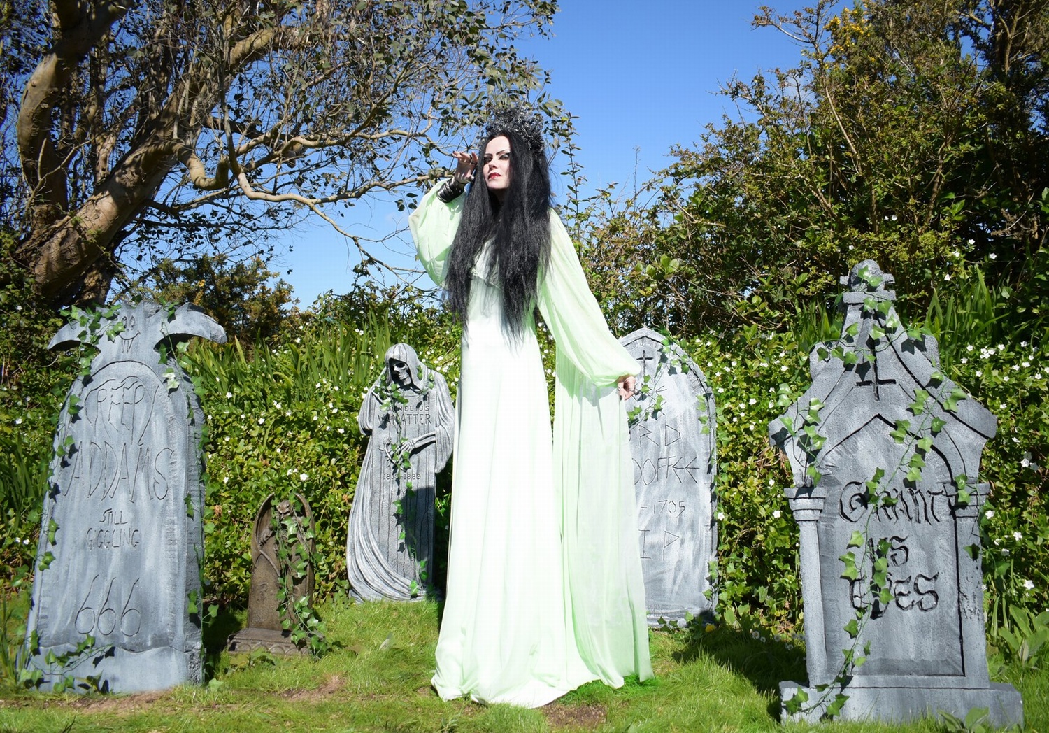 Elvira Blithe Spirit Gown - Elvira Condomine cosplay dress by Moonmaiden Gothic Clothing