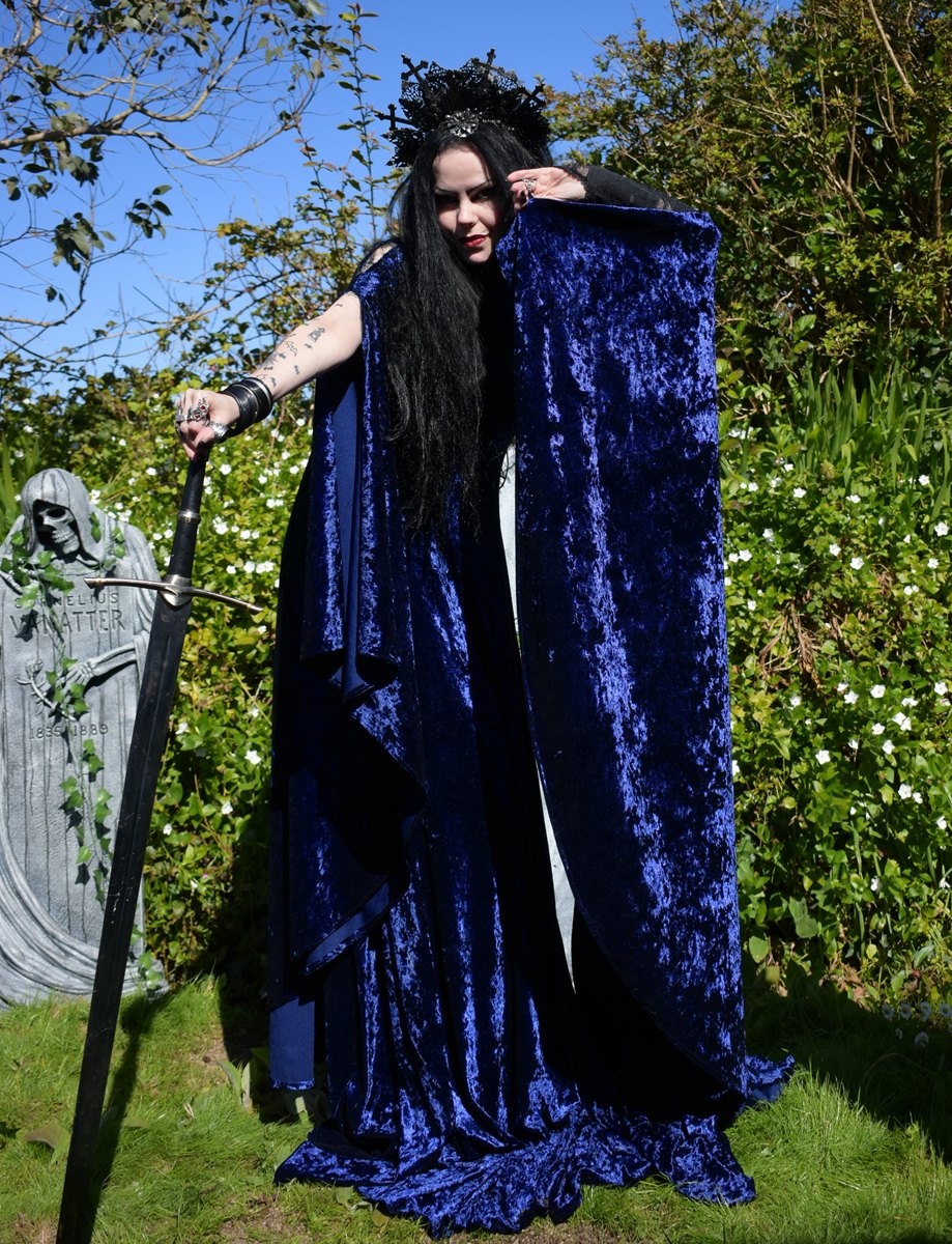 Velvet Fae of the Falls Gown - elven fairy goth medieval witch dress by Moonmaiden Gothic Clothing