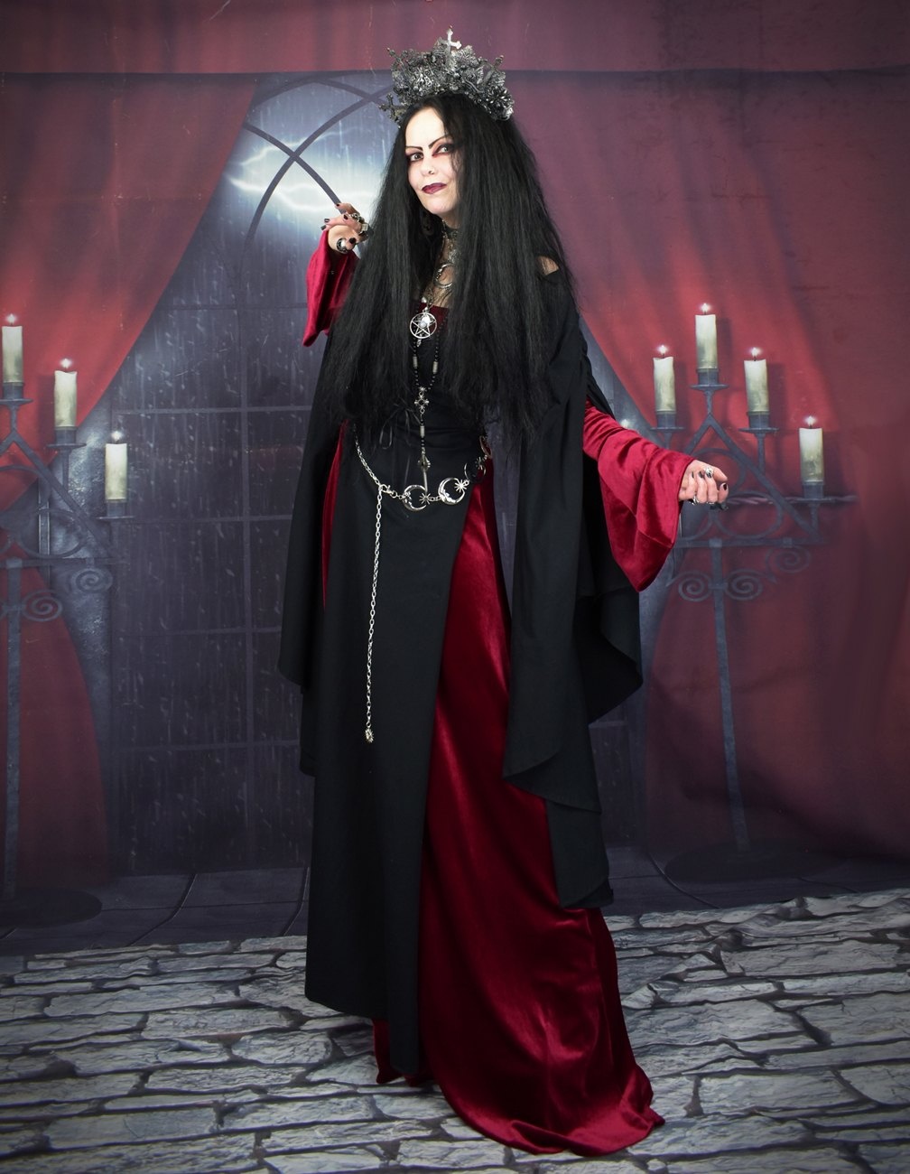 Shieldmaiden Overdress - cotton lycra witchy overdress by Moonmaiden Gothic Clothing