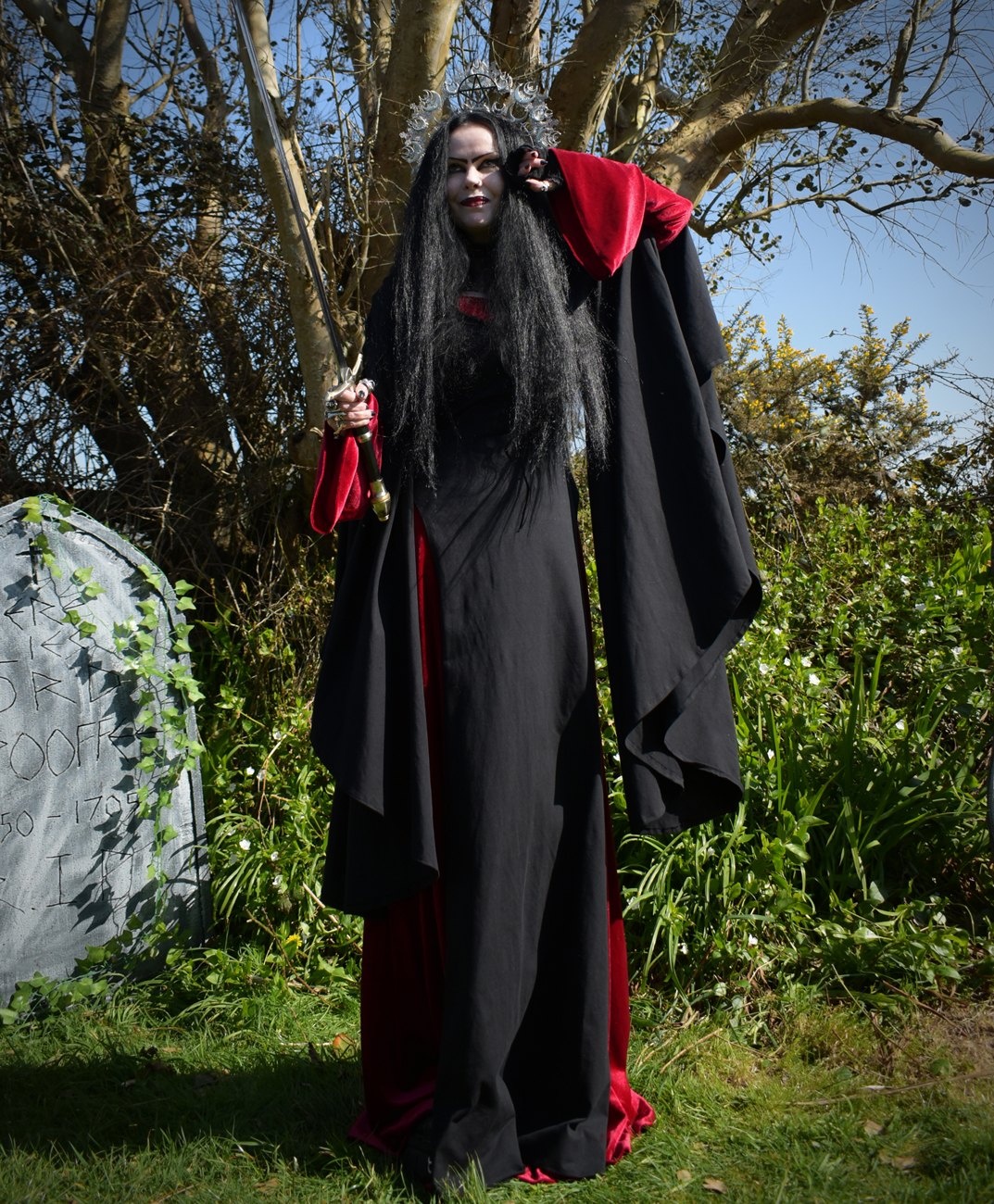 Shieldmaiden Overdress - cotton lycra witchy overdress by Moonmaiden Gothic Clothing